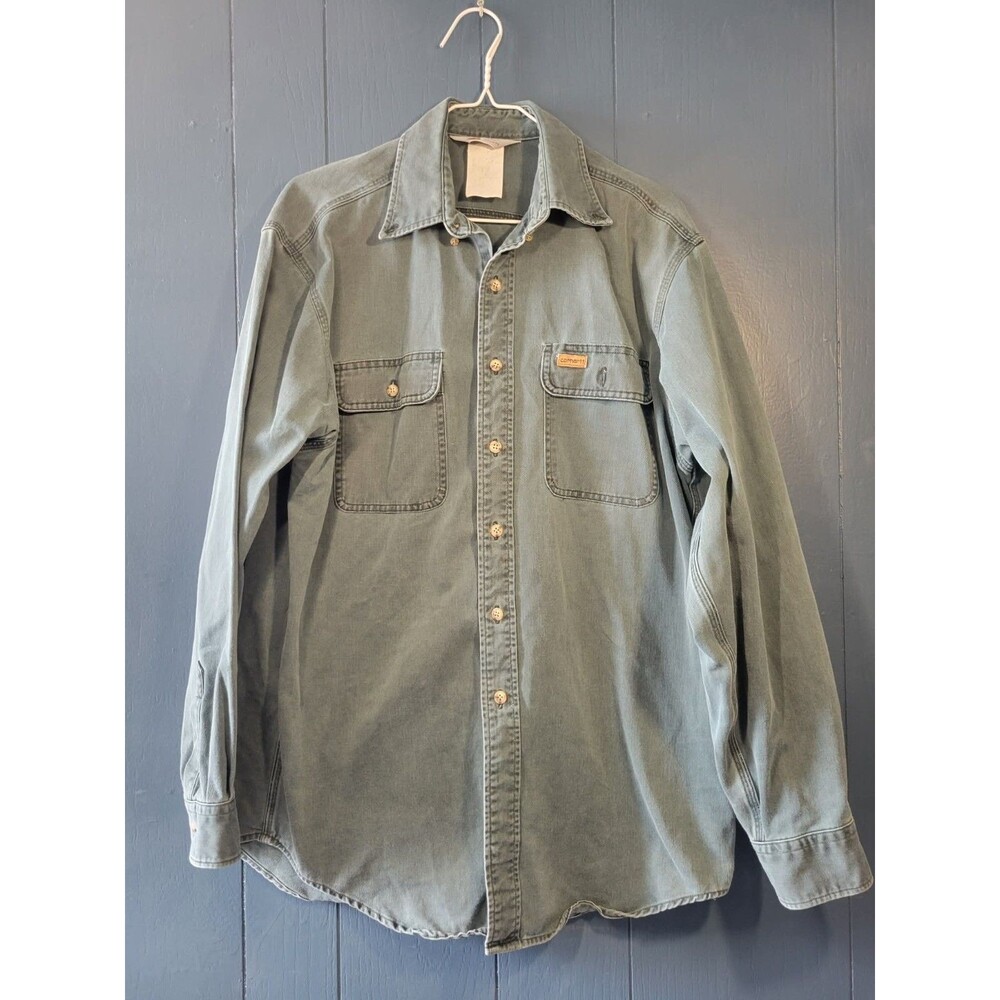 Vintage Carhartt Rugged Outdoor Wear Canvas Long Sleeve Button Shirt Medium
